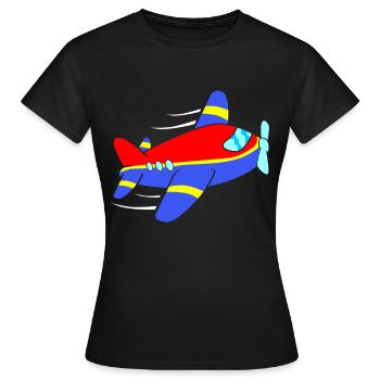 Aviateur d'avion - T-shirt Femme - noir - Devant - AI Model Female 172 dark (172cm)