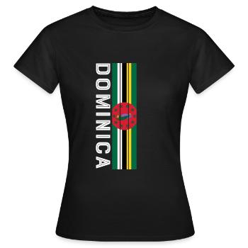 dominica Landesfarbe in Streifen - Frauen T-Shirt - Schwarz - Vorne - AI Model Female 172 dark (172cm)
