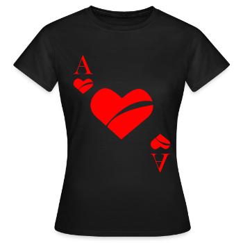 Ace of hearts - Women's T-Shirt - black - Front - AI Model Female 172 dark (172cm)