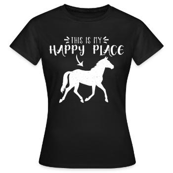 Dies ist mein glücklicher Ort - Frauen T-Shirt - Schwarz - Vorne - AI Model Female 172 dark (172cm)