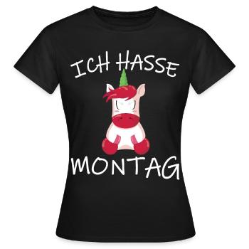 Montag Ich hasse Montage Ich hasse Montage Shirt - Frauen T-Shirt - Schwarz - Vorne - AI Model Female 172 dark (172cm)