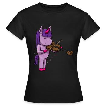 Violist unicorn violist viola player viola - Women's T-Shirt - black - Front - AI Model Female 172 dark (172cm)