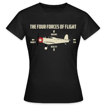 Flugzeug - Frauen T-Shirt - Schwarz - Vorne - AI Model Female 172 dark (172cm)