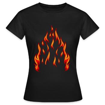 Feuer Flamme Brand Inferno Flamme feurig Hitze - Frauen T-Shirt - Schwarz - Vorne - AI Model Female 172 dark (172cm)