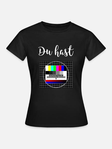Sendepause Testbild Sendeschluss DDR Fernseher - Frauen T-Shirt - Schwarz