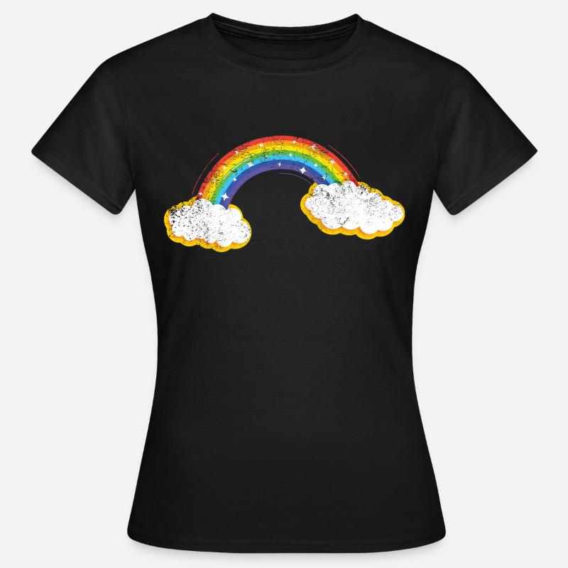 Regenbogen - Frauen T-Shirt - Schwarz