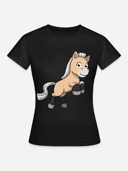 Fjord Horse - Dame-T-shirt - sort