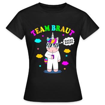 Équipe mariée JGA poule fête licorne - T-shirt Femme - noir - Devant - AI Model Female 172 dark (172cm)
