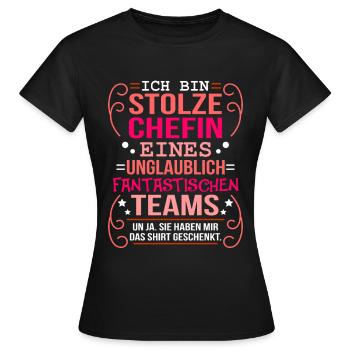Stolze Chefin Team Firmenjubiläum - Frauen T-Shirt - Schwarz - Vorne - AI Model Female 172 dark (172cm)