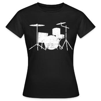 Drummer Drums Drum Drums - Women's T-Shirt - black - Front - AI Model Female 172 dark (172cm)