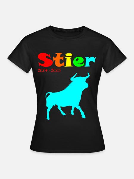 Regenbogen Stier - Frauen T-Shirt - Schwarz
