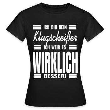 Besserwisser Universität Klassenbester - Frauen T-Shirt - Schwarz - Vorne - AI Model Female 172 dark (172cm)
