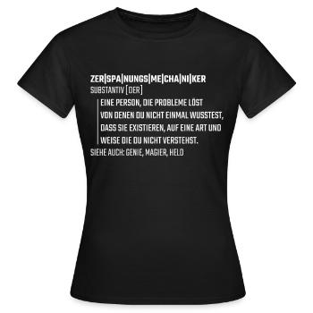Zerspanungsmechaniker Dreher Geschenk - Frauen T-Shirt - Schwarz - Vorne - AI Model Female 172 dark (172cm)