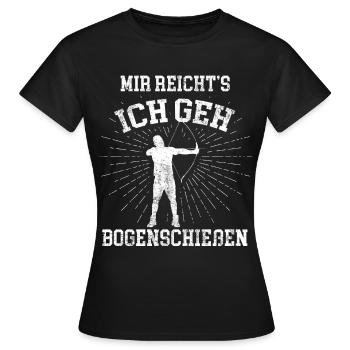 Bogenschießen Langbogen - Frauen T-Shirt - Schwarz - Vorne - AI Model Female 172 dark (172cm)