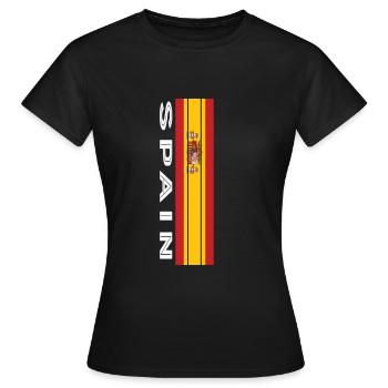 spanien Landesfarbe in Streifen - Frauen T-Shirt - Schwarz - Vorne - AI Model Female 172 dark (172cm)