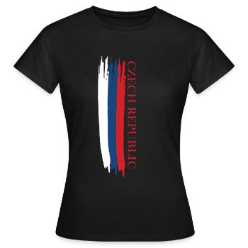 Czech Republic sketched national colours - Women's T-Shirt - black - Front - AI Model Female 172 dark (172cm)