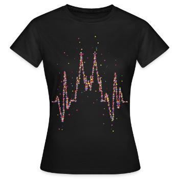 Herzschlag, Kölner Dom, Karneval - Frauen T-Shirt - Schwarz - Vorne - AI Model Female 172 dark (172cm)