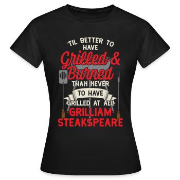 Funny BBQ BBQ Griller Shirt - T-shirt Femme - noir - Devant - AI Model Female 172 dark (172cm)