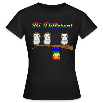Bi différent fierté bisexuelle drôle amusant Bi disant - T-shirt Femme - noir - Devant - AI Model Female 172 dark (172cm)