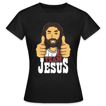 Équipe Jesus Confirmation Cadeau - T-shirt Femme - noir - Devant - AI Model Female 172 dark (172cm)