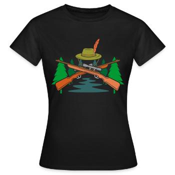 Hunter symbol hunter - Women's T-Shirt - black - Front - AI Model Female 172 dark (172cm)