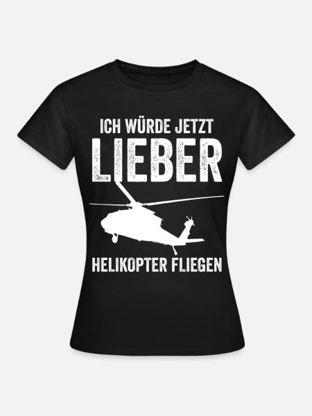 Helikopter Flugplatz - Frauen T-Shirt - Schwarz