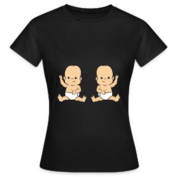 Twin Babys - Frauen T-Shirt - Schwarz - Vorne - AI Model Female 172 dark (172cm)