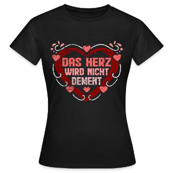 Altenpflege Herz Pflegekraft Demenz Spruch - Frauen T-Shirt - Schwarz - Vorne - AI Model Female 172 dark (172cm)