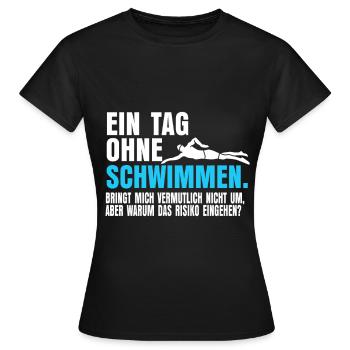 Schwimmen Schwimmlehrer - Frauen T-Shirt - Schwarz - Vorne - AI Model Female 172 dark (172cm)