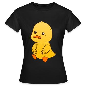 Entchen Ente - Frauen T-Shirt - Schwarz - Vorne - AI Model Female 172 dark (172cm)