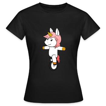Monocycle licorne monocycle - T-shirt Femme - noir - Devant - AI Model Female 172 dark (172cm)