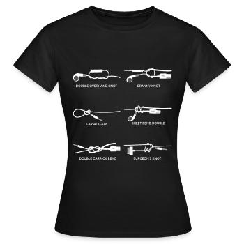Music cable knot headphones - Women's T-Shirt - black - Front - AI Model Female 172 dark (172cm)