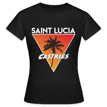 Sainte-Lucie avec capitale - T-shirt Femme - noir - Devant - AI Model Female 172 dark (172cm)