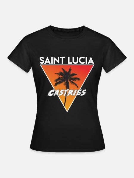 St. Lucia mit Hauptstadt - Frauen T-Shirt - Schwarz