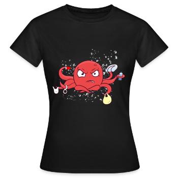 Octopus plastic sea plastic pollution environment - Women's T-Shirt - black - Front - AI Model Female 172 dark (172cm)