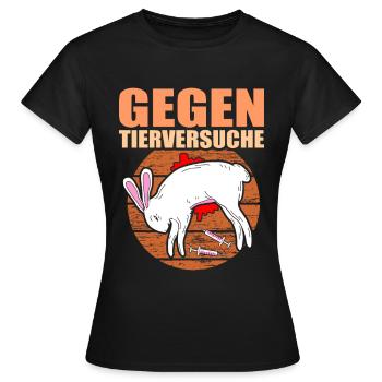 Gegen Tierversuche Abschaffen Tierschützer - Frauen T-Shirt - Schwarz - Vorne - AI Model Female 172 dark (172cm)