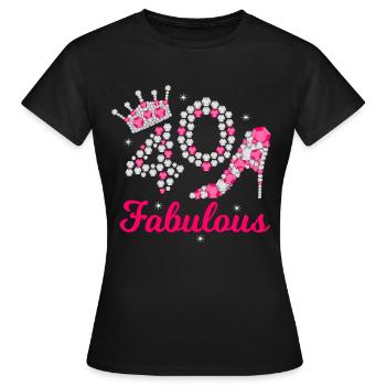 Fabulous 40 Queen 40th Birthday Queen Forty - Women's T-Shirt - black - Front - AI Model Female 172 dark (172cm)
