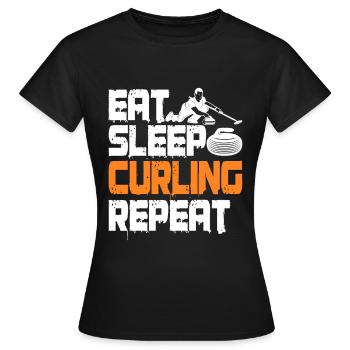 Curling Wintersport Eissport Eis Sport Geschenk - Frauen T-Shirt - Schwarz - Vorne - AI Model Female 172 dark (172cm)