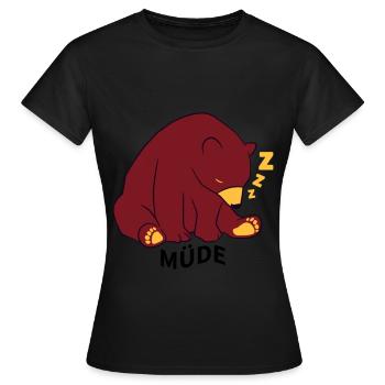 Ours fatigué - je suis fatigué - dors - T-shirt Femme - noir - Devant - AI Model Female 172 dark (172cm)