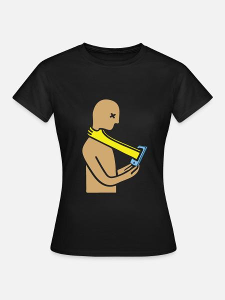 Tête de smartphone bâillonnement - T-shirt Femme - noir