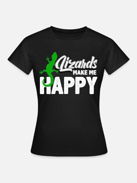 Gecko Eidechse - Frauen T-Shirt - Schwarz