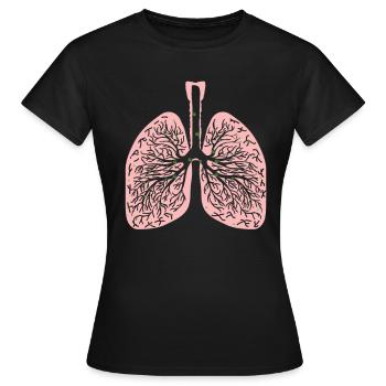 Lungen mit Virus - Frauen T-Shirt - Schwarz - Vorne - AI Model Female 172 dark (172cm)