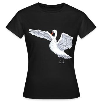 Cygnes Oiseaux aquatiques Oiseaux sauvages - T-shirt Femme - noir - Devant - AI Model Female 172 dark (172cm)