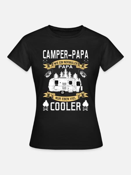 Camper Papa Cooler Camping Hobby Gift - Women's T-Shirt - black