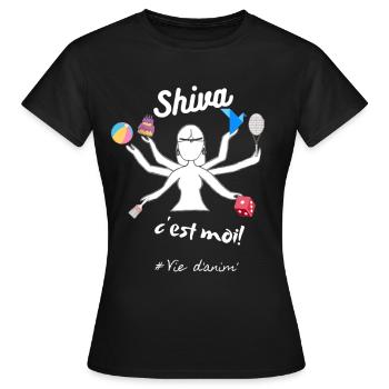 Je suis anim, appelez-moi Shiva ! - T-shirt Femme - noir - Devant - AI Model Female 172 dark (172cm)