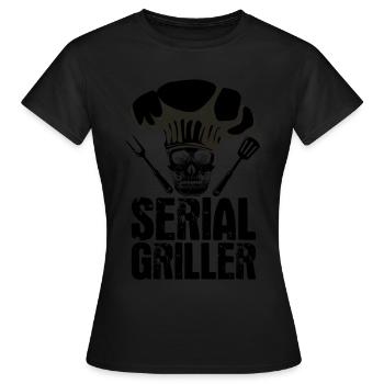 Serial Griller BBQ Distressed - Women's T-Shirt - black - Front - AI Model Female 172 dark (172cm)