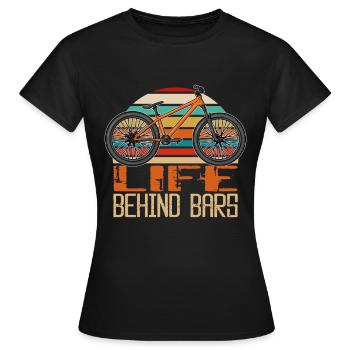 La vie de vélo de montagne derrière les barreaux - T-shirt Femme - noir - Devant - AI Model Female 172 dark (172cm)