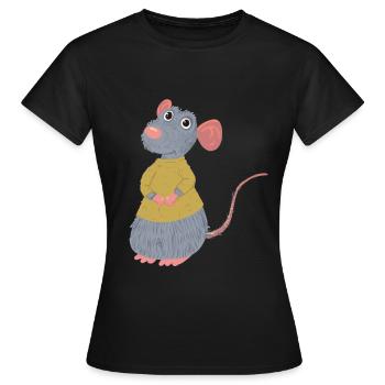 Ratte Nager Nagetier Maus Ungeziefer Schädling - Frauen T-Shirt - Schwarz - Vorne - AI Model Female 172 dark (172cm)