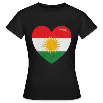 Kurdistan t shirt - Women's T-Shirt - black - Front - AI Model Female 172 dark (172cm)