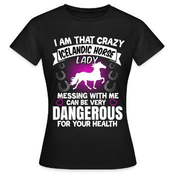 Cadeau Isi rôti de chevaux islandais - T-shirt Femme - noir - Devant - AI Model Female 172 dark (172cm)